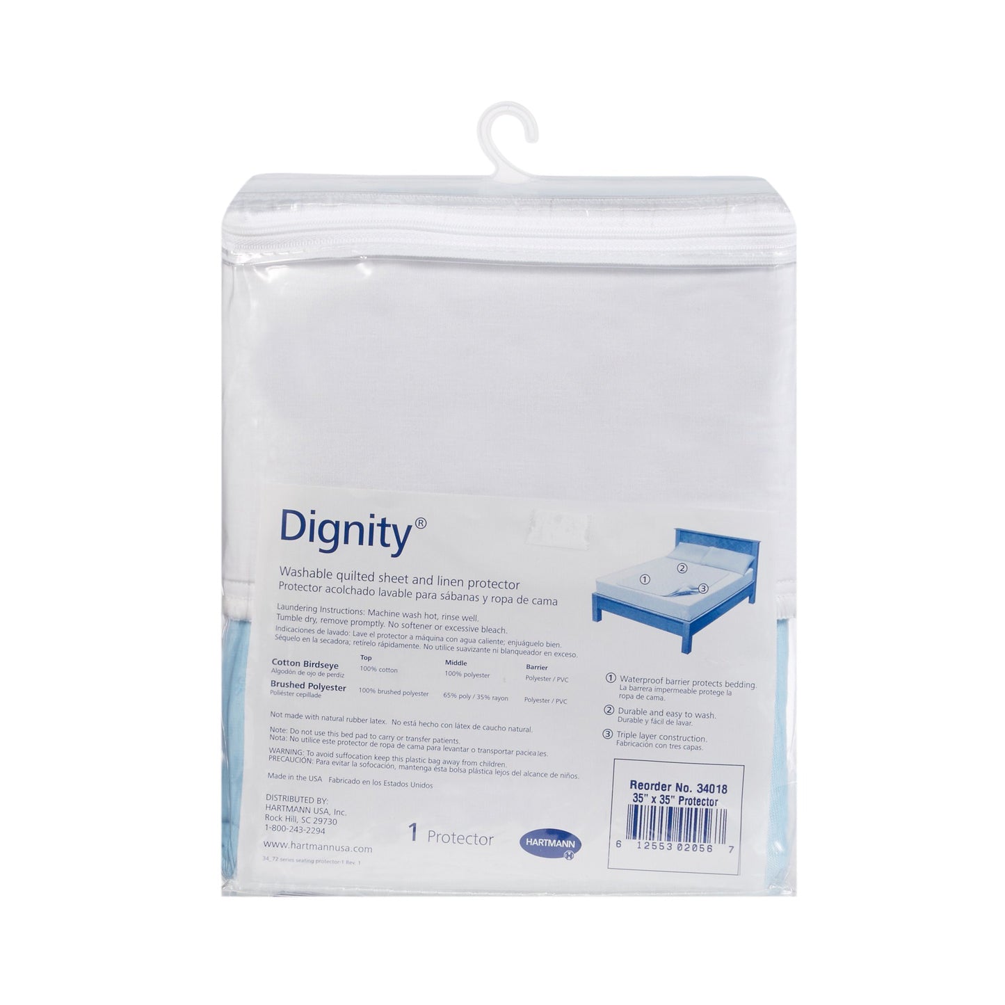 Dignity® Washable Sheet Protector Reusable Underpad 35 X 35 Inch Cotton Moderate Absorbency (732272_EA)