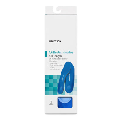 McKesson Orthotic Insole Full Length EVA / Polyester / Polypropylene / Poron® Male 11 to 11-1/2 Black / Blue (1205397_BX)