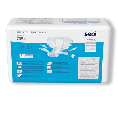Seni® Classic Plus Unisex Adult Incontinence Brief Large Disposable Moderate Absorbency (1163864_PK)