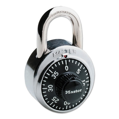 Master Lock Company No. 1500 Combination Padlock, 9/32 in Diameter, 3/4 in L x 13/16 in W, Silver/Black (470-1500)
