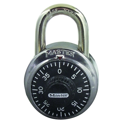 Master Lock Company No. 1500 Combination Padlocks, 9/32 in Diam., 2 in L X 13/16 in W (470-1500LH)