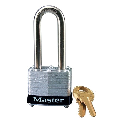 Master Lock Company Laminated Steel Safety Padlocks, 9/32 in D, 2 in L x 5/8 in W, Black (470-3LHBLK)