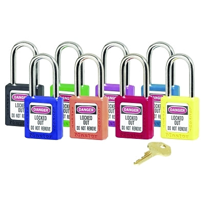 Master Lock Company Zenex™ Thermoplastic Safety Lockout Padlock, 411, 1-1/2 W x 3 H Body, 1-1/2 in H Shackle, KD, Orange (470-411ORJ)