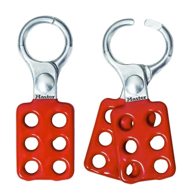 Master Lock Company Safety Series™ Lockout Hasp, 1-1/2 in W x 4-3/8 in L, 1 in Jaw dia, Red (470-416)