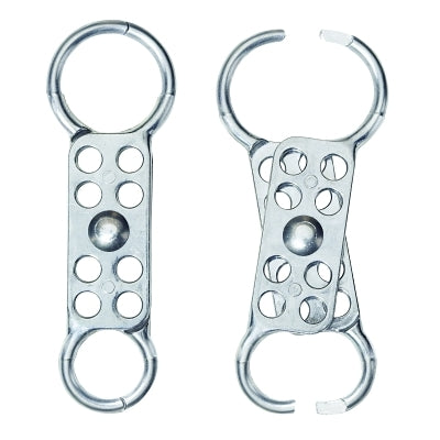 Master Lock Company Safety Series™ Lockout Hasp, 2 in W x 5-7/8 in L, 1 to 1-1/2 in Jaw dia, Silver (470-429)
