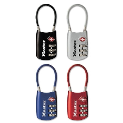 Master Lock Company TSA-Accepted Combination Luggage Padlock, Resettable, Flexible Shackle, Assorted (470-4688D)