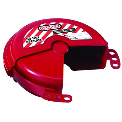Master Lock Company Rotating Gate Valve Lockout, 2 in to - 5 in dia Handle, Red (470-481)