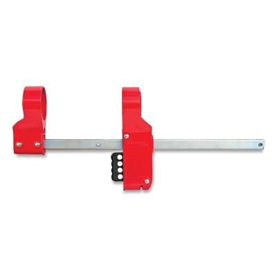 Master Lock Company Blind Flange Lockout Device, 12 in Pipe dia, Medium, Red/Silver (470-S3923)