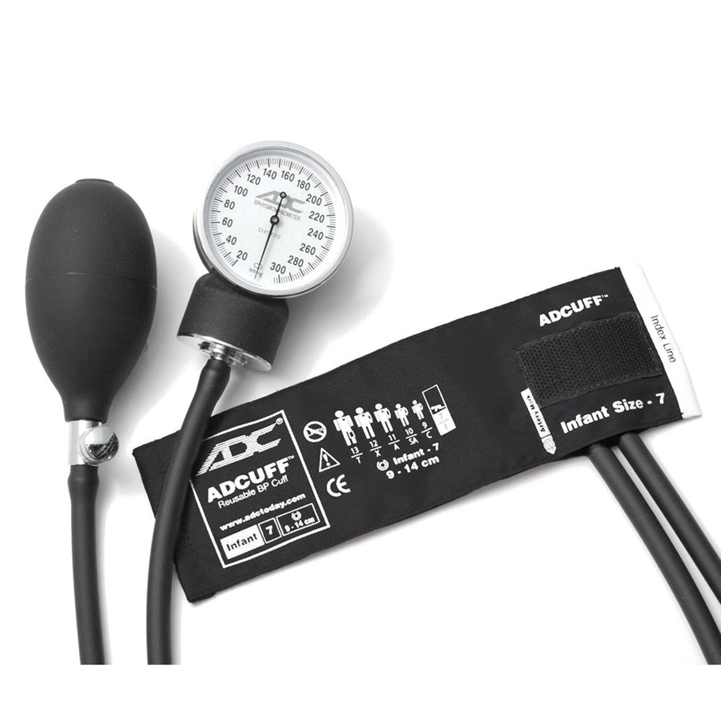 Prosphyg™760 Series Aneroid Sphygmomanometer Unit Infant Cuff Nylon Cuff 9 - 14 cm Pocket Aneroid (497344_EA)