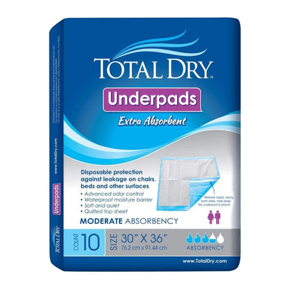 TotalDry™ Disposable Underpad 30 X 36 Inch Fluff / Polymer Heavy Absorbency (975701_BG)