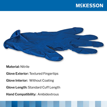 McKesson Confiderm® 6.8C Exam Glove Small NonSterile Nitrile Standard Cuff Length Textured Fingertips Blue Chemo Tested / Fentanyl Tested (1163939_BX)