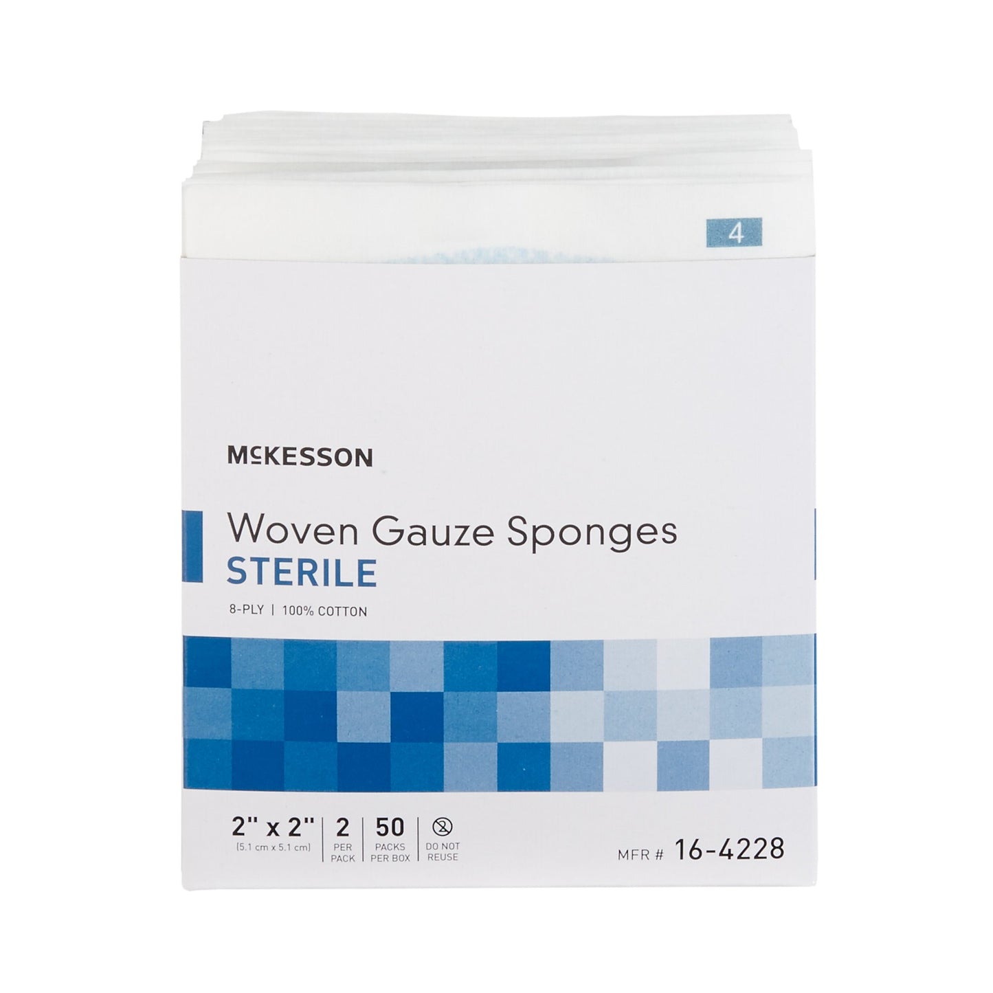 McKesson Gauze Sponge 2 X 2 Inch 8-Ply Sterile 2 per Pack (635942_CS)