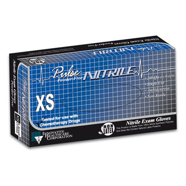 Pulse® Nitrile Exam Glove X-Small NonSterile Nitrile Standard Cuff Length Textured Fingertips Aqua Blue Chemo Tested / Fentanyl Tested (764268_BX)