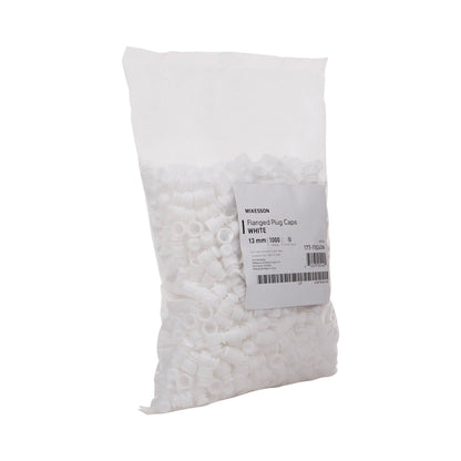 McKesson Tube Closure Polyethylene Flanged Plug Cap White 13 mm For Use with 13 mm Blood Drawing Tubes, Glass Test Tubes, Plastic Culture Tubes NonSterile (1175284_BG)