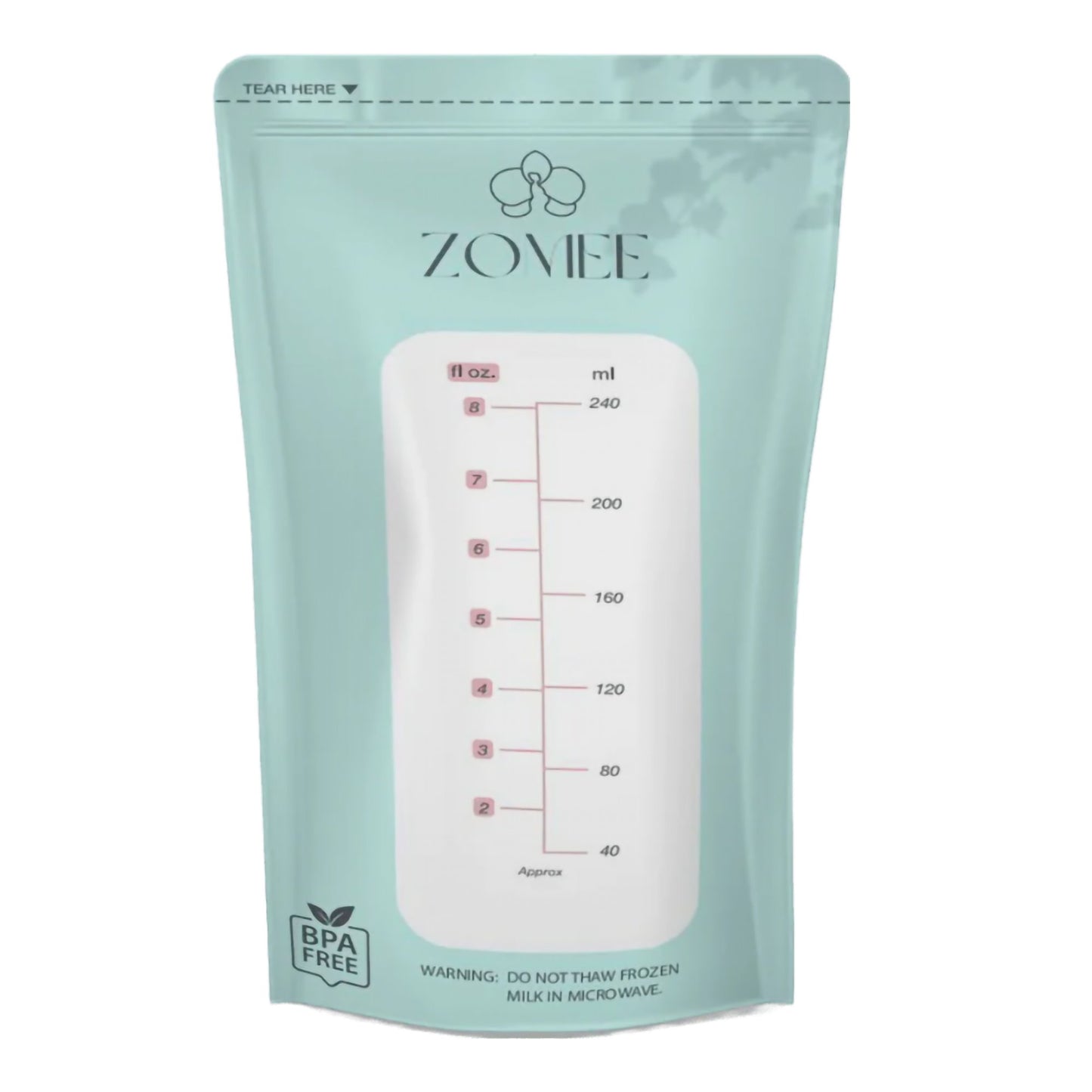 Zomee Breast Milk Storage Bag 8 oz. Food Grade Plastic (1233074_CS)
