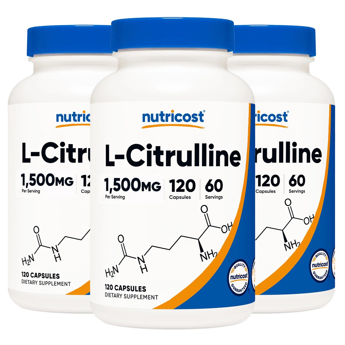 nutricost® Dietary Supplement L-Citrulline 1,500 mg Strength Capsule 120 Per Bottle (1270269_BT)