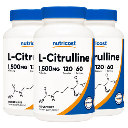 nutricost® Dietary Supplement L-Citrulline 1,500 mg Strength Capsule 120 Per Bottle (1270269_BT)