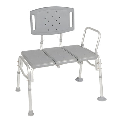 McKesson Knocked Down Bariatric Bath Transfer Bench Arm Rail 18-1/4 to 23-1/4 Inch Seat Height 500 lbs. Weight Capacity (1128903_EA)