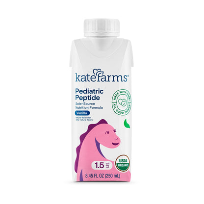 Kate Farms Pediatric Peptide 1.5 Pediatric Oral Supplement Vanilla Flavor 8.45 oz. Carton Liquid Organic Hydrolyzed Pea Protein (1105971_EA)
