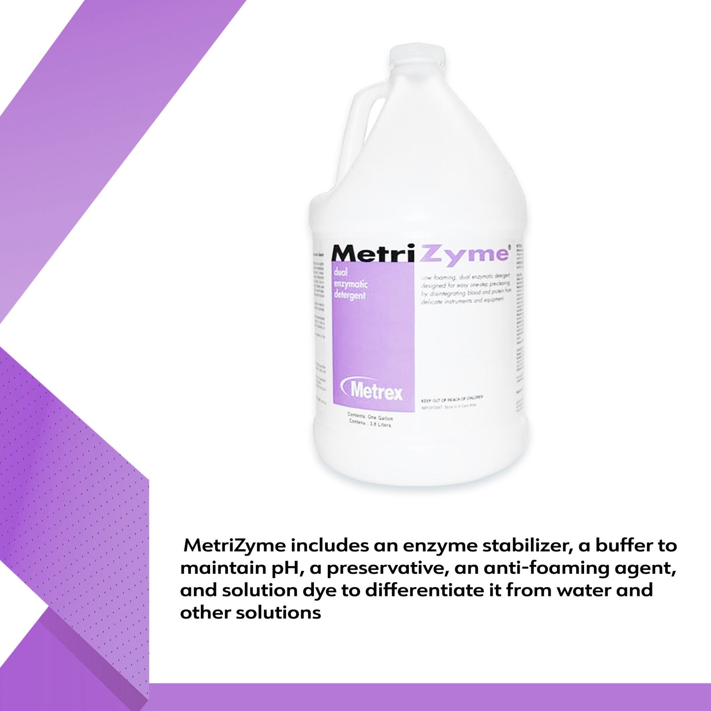 MetriZyme® Dual Enzymatic Instrument Detergent Liquid RTU 1 gal. Jug Mint Scent (929309_EA)
