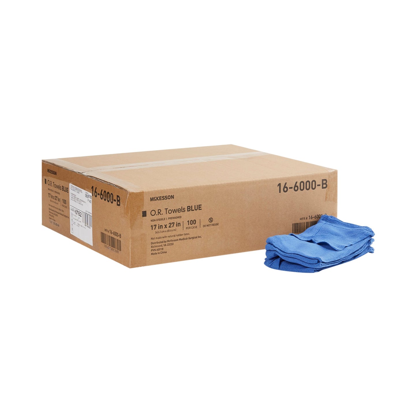 McKesson O.R. Towel 17 W X 27 L Inch Blue NonSterile (1118996_CS)