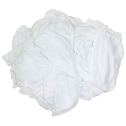 Hospeco® New Washed and Bleached T-Shirt Knits, Various Constructions, Bulk, White, 5lb Box (HOS480-05)