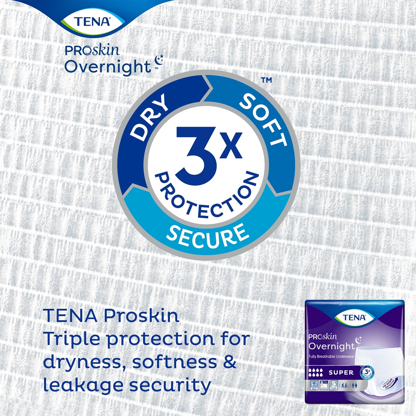 TENA ProSkin Overnight™ Super Unisex Adult Absorbent Underwear Pull On with Tear Away Seams X-Large Disposable Heavy Absorbency (1053410_BG)