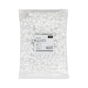 McKesson Tube Closure Polyethylene Snap Cap White 16 mm For Use with 16 mm Blood Drawing Tubes, Glass Test Tubes, Plastic Culture Tubes NonSterile (1082108_BG)