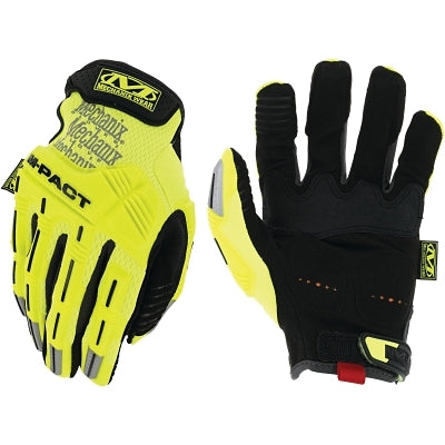Mechanix Wear Safety M-Pact® Gloves, Large, Hi-Viz Yellow/Black (484-SMP-91-010)