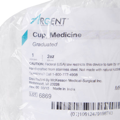 McKesson Argent™ Medicine Cup 2 oz. Silver Stainless Steel Reusable NonSterile (970121_EA)