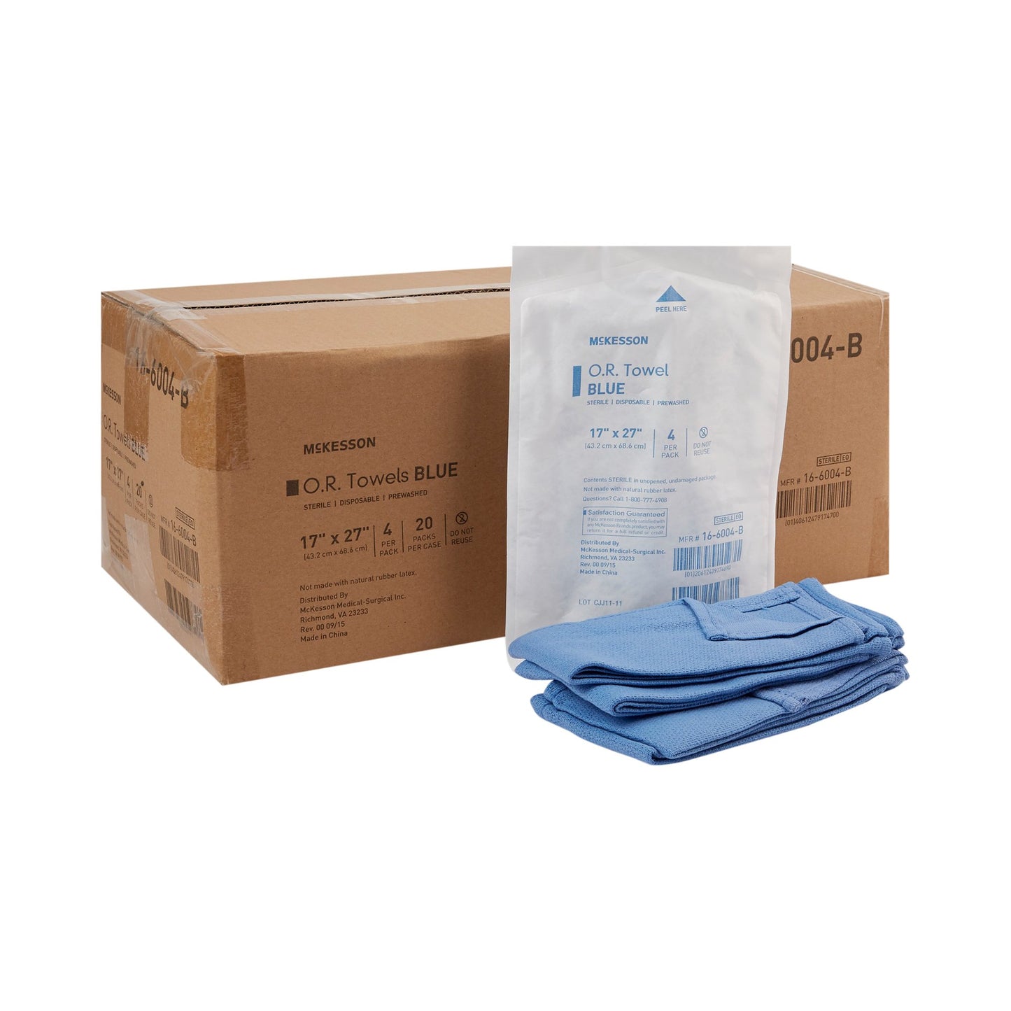 McKesson O.R. Towel 17 W X 27 L Inch Blue Sterile (277861_CS)