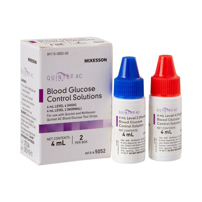 McKesson Quintet AC® Blood Glucose Control Solution 2 X 4 mL Level 2 & 4 (854634_BX)