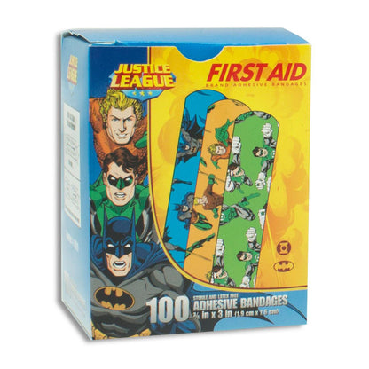 American® White Cross Stat Strip® Adhesive Strip 3/4 X 3 Inch Plastic Rectangle Kid Design (Batman / Green Lantern / Aquaman) Sterile (928132_CS)