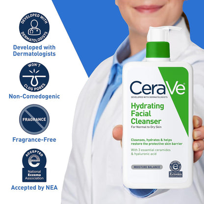 CeraVe® Hydrating Facial Cleanser Lotion 16 oz. Pump Bottle Unscented (1253460_EA)
