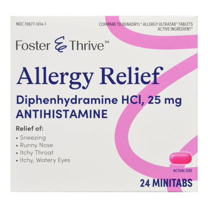 Foster & Thrive™ Allergy Relief 25 mg Strength Minitab 24 per Box (1235079_BX)