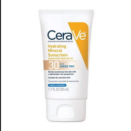 CeraVe® Hydrating Mineral Sunscreen Face Sheer Tint Sunscreen SPF30 Lotion 1.7 oz. Tube (1253467_EA)
