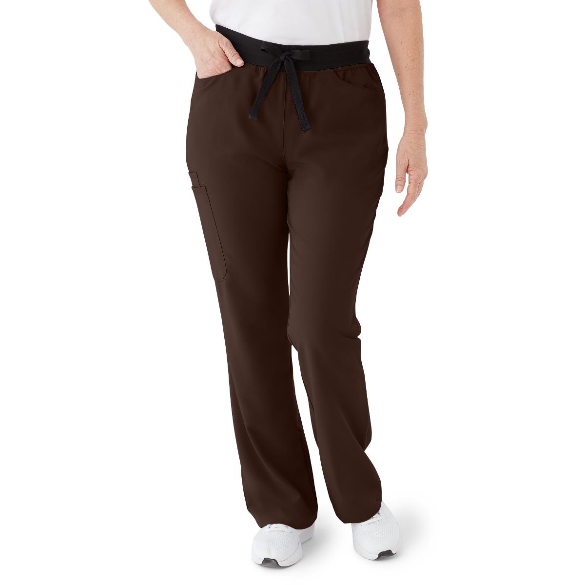 coastal-ave-womens-modern-bootcut-scrub-pants-with-cargo-pockets-chocolate-size-l-1-ea-4912chcl_1