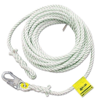 PIP Rope Lanyard, 50 ft, Harness; Anchorage Connection, Locking Snap/Choke-Off Loop (493-198RLS-2-Z750FTWH)