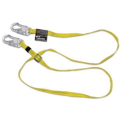 Honeywell Adjustable Web Lanyard, 6 ft, Harness; Anchorage Connection, 310lb Cap, Yellow (493-210WLS-Z76FTYL)