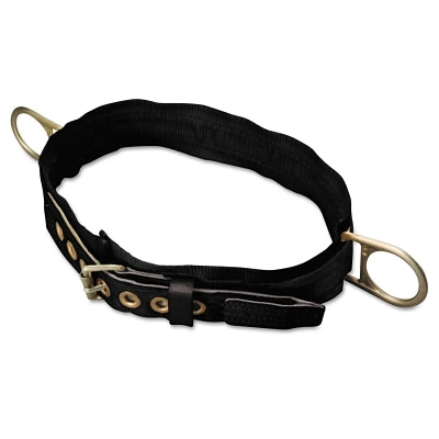 PIP Body Belt, Nylon, 3 in Back Pad, Double Hip D-Rings, 42 in to 48 in Waist (493-2NALBK)