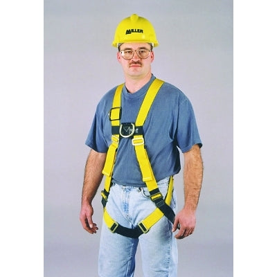 Miller Fall Protection Non-Stretch Harnesses, Back D-Ring, Mating Chest & Legs; Friction Shoulders (493-850UYK)