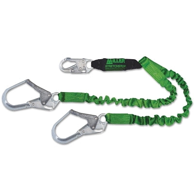 Honeywell StretchStop Lanyards with SofStop Shock Absorber,6ft, Locking Rebar Hooks,2 Legs (493-8798RSS-Z76FTGN)