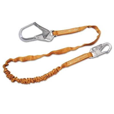 PIP Titan II Stretch Tube Shock-Absorbing Lanyard, Snap/Rebar Hooks, 1 Leg, Orange (493-T5112SS-Z76FTAF)