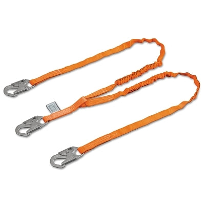 Honeywell Titan Tubular Shock-Absorbing Lanyards, 6 ft, 3 Locking Snaps, 2 Legs (493-T5121-Z76FTAF)