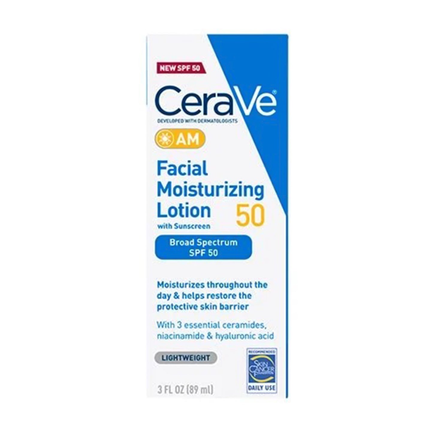 CeraVe® AM Facial Moisturizer with Sunscreen 3 oz. Bottle Unscented Lotion (1253469_EA)