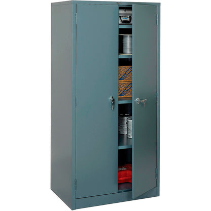 Global Industrial Storage Cabinet, Turn Handle, 36"W x 24"D x 78"H, Gray, Assembled (WB493312GY)