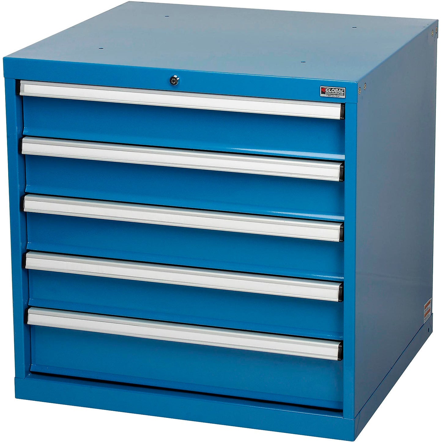 Global Industrial Modular Drawer Cabinet, 5 Drawers, w/Lock, 30"Wx27"Dx29-1/2"H, Blue (WB493320BL)