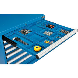 Global Industrial Divider Kit for 3"H Drawer of Modular Drawer Cabinet 30"W x 27"D, Blue (WB493341)