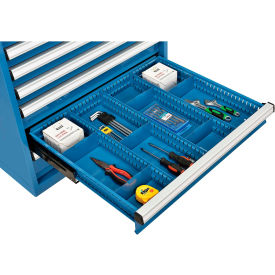 Global Industrial Divider Kit for 4"H Drawer of Modular Drawer Cabinet 30"W x 27"D, Blue (WB493342)