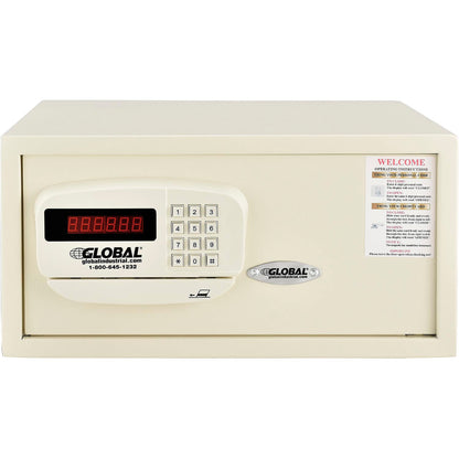 Global Industrial Personal Hotel Safe Electronic Lock Card Slot 18x15x9 Keyed Differently WHT (WB493384)